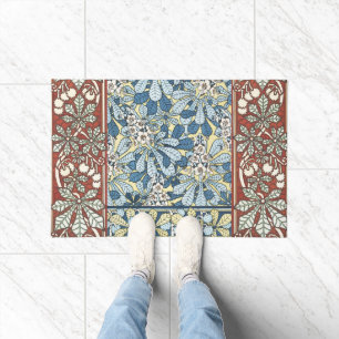 Antikes Art Nouveau Muster mit Kastanienblüten Fußmatte