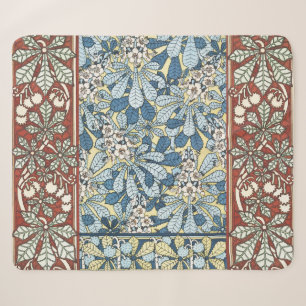 Antikes Art Nouveau Muster mit Kastanienblüten Sherpadecke