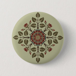 Antikes Audsley Tudor-Rose viktorianisches Muster Button