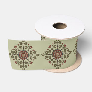 Antikes Audsley Tudor-Rose viktorianisches Muster Satinband