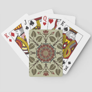 Antikes Audsley Tudor-Rose viktorianisches Muster Spielkarten