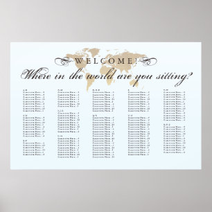Antikes Aussehen Wo auf der Welt Sitzplan Poster