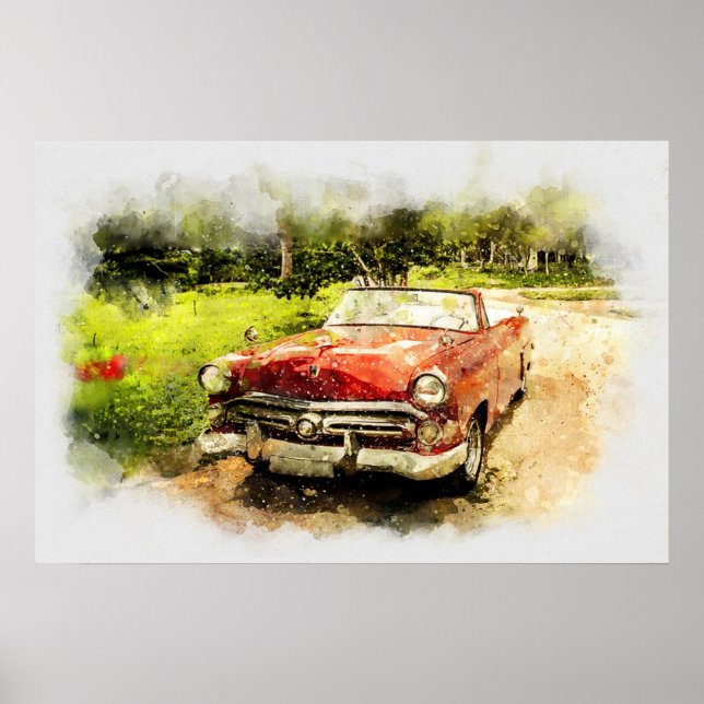 Antikes Auto Poster (Vorne)