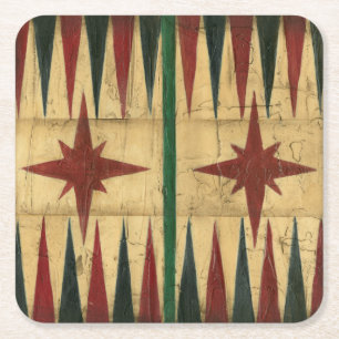 Antikes Backgammon-Spiel-Brett durch Ethan Harper Rechteckiger Pappuntersetzer