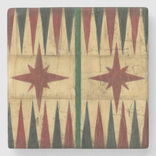 Antikes Backgammon-Spiel-Brett durch Ethan Harper Steinuntersetzer