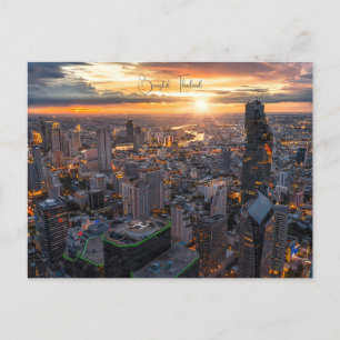 Antikes Bangkok Thailand Wat Reise Wasserfarbe Postkarte