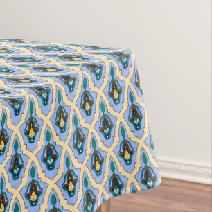 Antikes Blau Gelbes Marokkanisches Arabisches Maßw Tischdecke