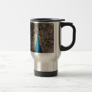 Antikes Blau Pfau Reisebecher