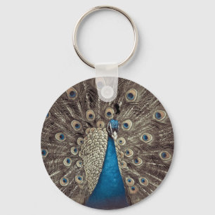Antikes Blau Pfau Schlüsselanhänger