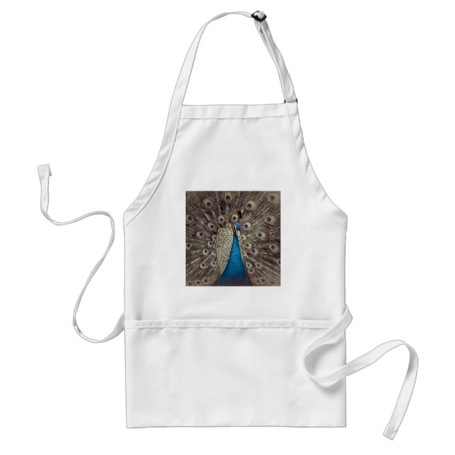 Antikes Blau Pfau Schürze (Vorne)