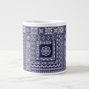 Antikes blau-weißes marokkanisches Muster mit komp Jumbo-Tasse