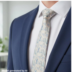 Antikes Blaue Wildblumen Französische Toile-Muster Krawatte