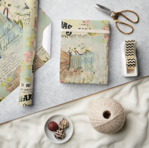 Antikes blaues Geschenkpapier