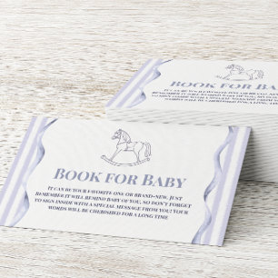 Antikes blaues Schaukelpferd-Buch für Baby-Party Begleitkarte