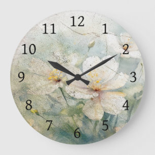 Antikes Blumen Blumen Design 339 Große Wanduhr