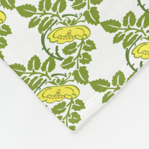 Antikes Blumen Butterblumen-Wandtapete Damast Fleecedecke