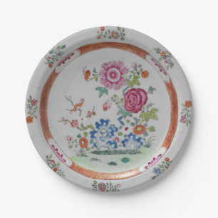 Antikes Blumengarten-Chinoiserie-Porzellan im Vint Pappteller