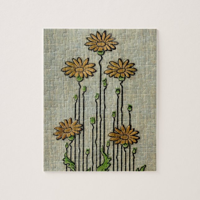 Antikes Blumengarten-Gänseblümchen-Blumenmuster (Vertikal)