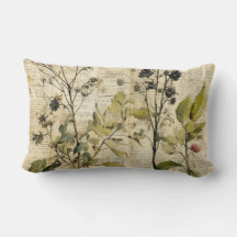 Antikes Blumenkissen mit Druck