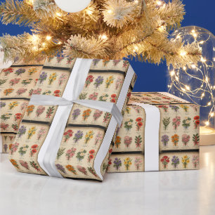 Antikes Blumenlanguageinwickelpapier Geschenkpapier