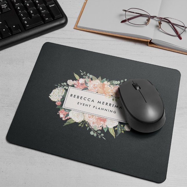 Antikes Blumenlogo | Rost und Kohle Mousepad (Von Creator hochgeladen)