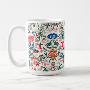 Antikes Blumenmuster Blau Grün Rot aus dem 19. Jah Kaffeetasse