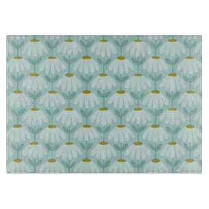 Antikes Blumenmuster Gänseblümchen Teal Blau & Oli Schneidebrett