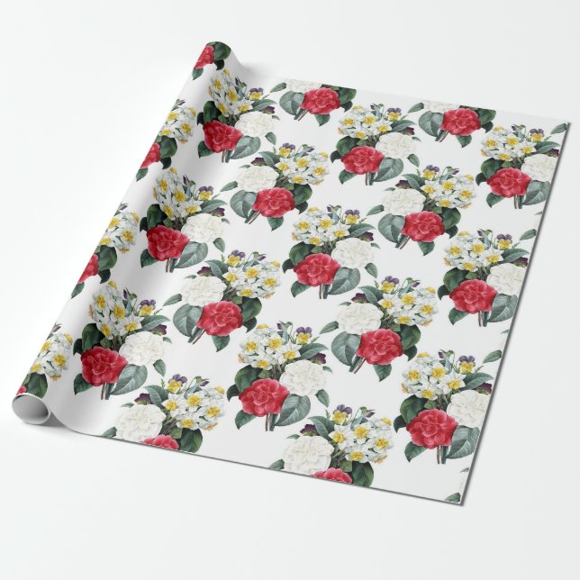 Antikes Blumenmuster Geschenkpapier (Ungerollt)