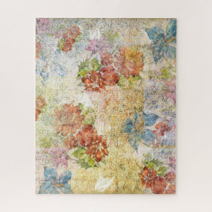 Antikes Blumenmuster mit distressed-Effekt