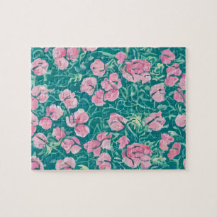 Antikes Blumenmuster mit pastellfarbenen Blumen