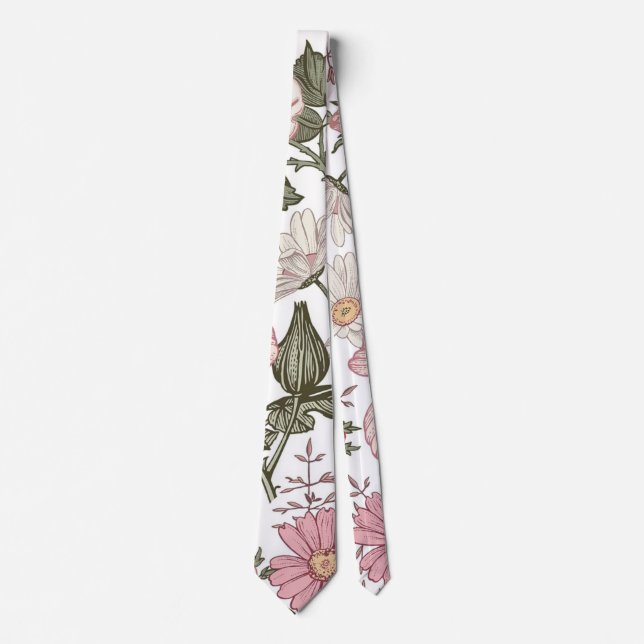 Antikes Blumenmuster mit Rosen Krawatte (Vorderseite)