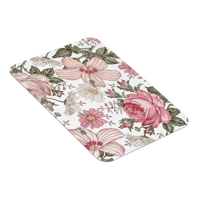 Antikes Blumenmuster mit Rosen Magnet (Rechte Seite)