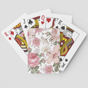 Antikes Blumenmuster mit Rosen Spielkarten