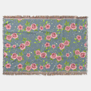 Antikes Blumenmuster Rosen Pink Grün Decke