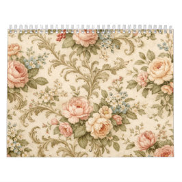 Antikes Blumenmuster Tapete Kalender