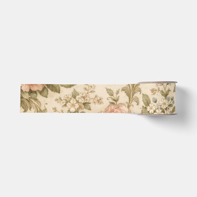 Antikes Blumenmuster Tapete  Ripsband (Vorderseite)