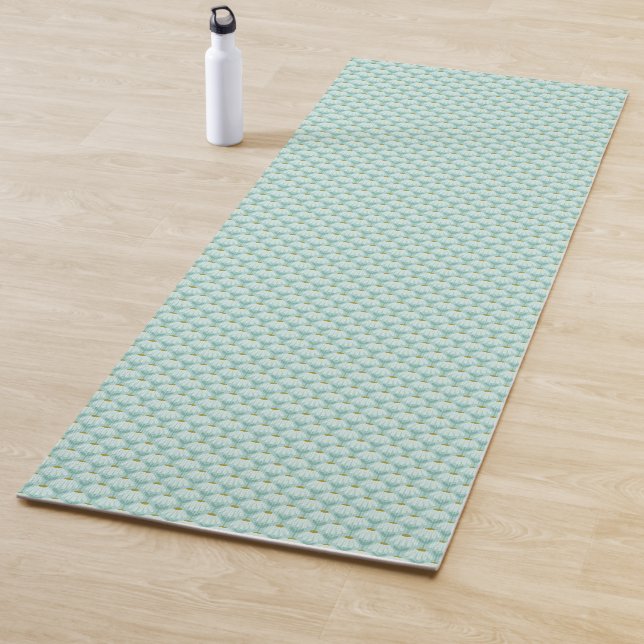 Antikes Blumenmuster Teal Blau & Olivgrün Yogamatte (Beispiel)