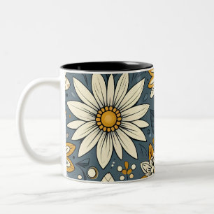 Antikes Blumenmuster Zweifarbige Tasse