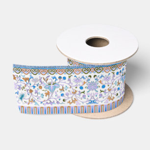 Antikes Blumenmusterband Satinband