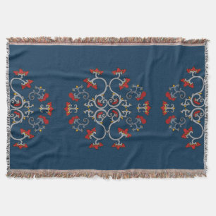 Antikes Blumenornament-Muster-Wurfdecke Decke