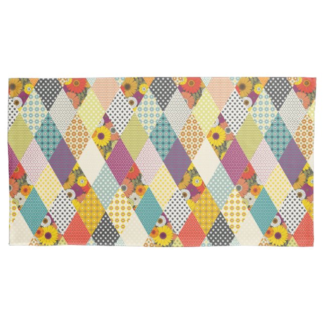 antikes Blumenpatchwork-Quilt Kissenbezug (Vorderseite-Links)