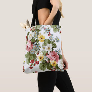 Antikes Blumenstraußmuster für Cottage Tasche