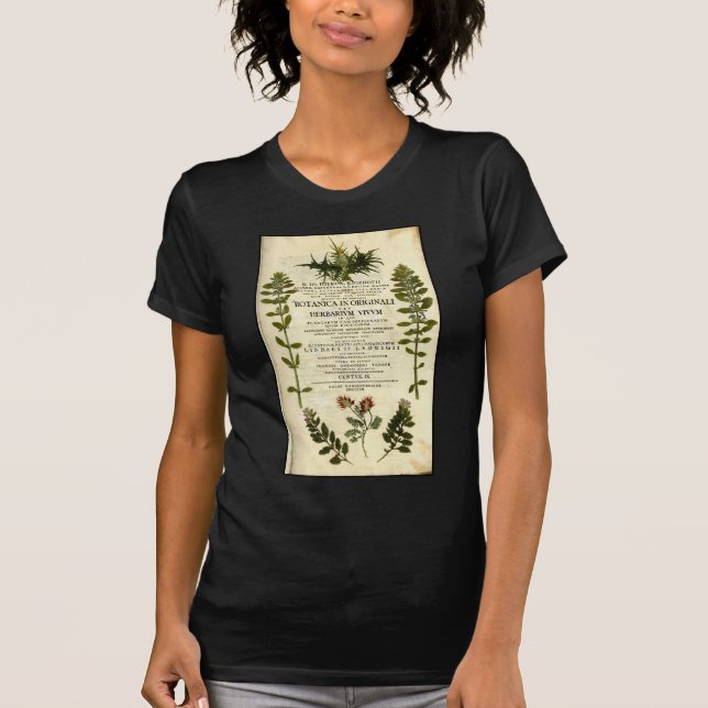Antikes Botanik-Buchzeichen T-Shirt (Vorderseite)