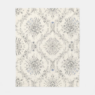 Antikes botanisches Blumengartenmuster Fleecedecke