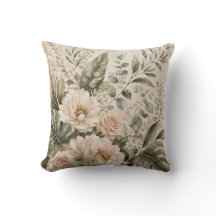 Antikes botanisches Blumenkissen