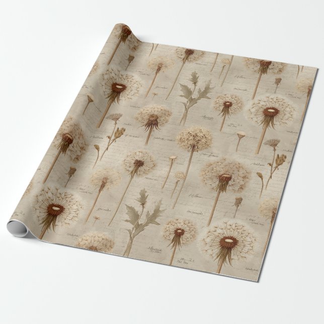 Antikes botanisches Blumenmuster (10) Geschenkpapier (Ungerollt)