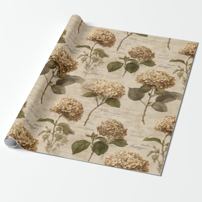 Antikes botanisches Blumenmuster (1) Geschenkpapier (Ungerollt)