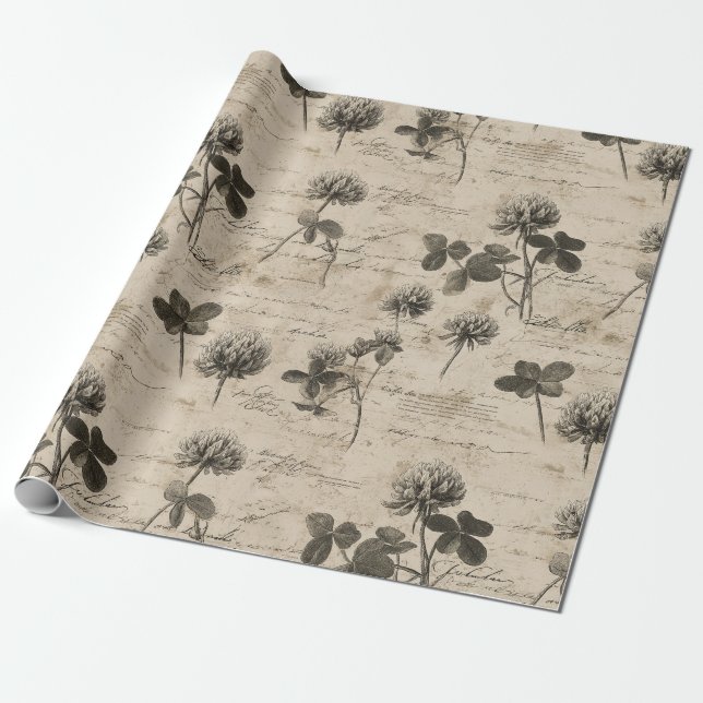 Antikes botanisches Blumenmuster (3) Geschenkpapier (Ungerollt)