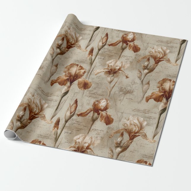 Antikes botanisches Blumenmuster (4) Geschenkpapier (Ungerollt)