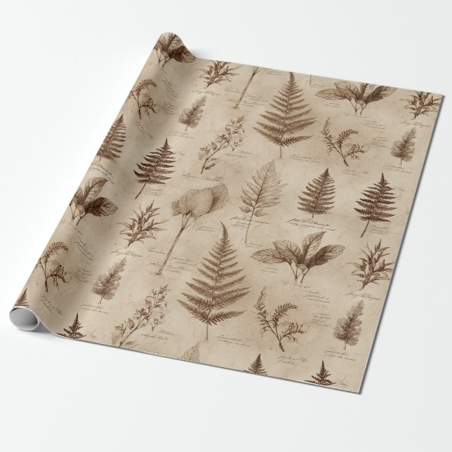Antikes botanisches Blumenmuster (7) Geschenkpapier (Ungerollt)